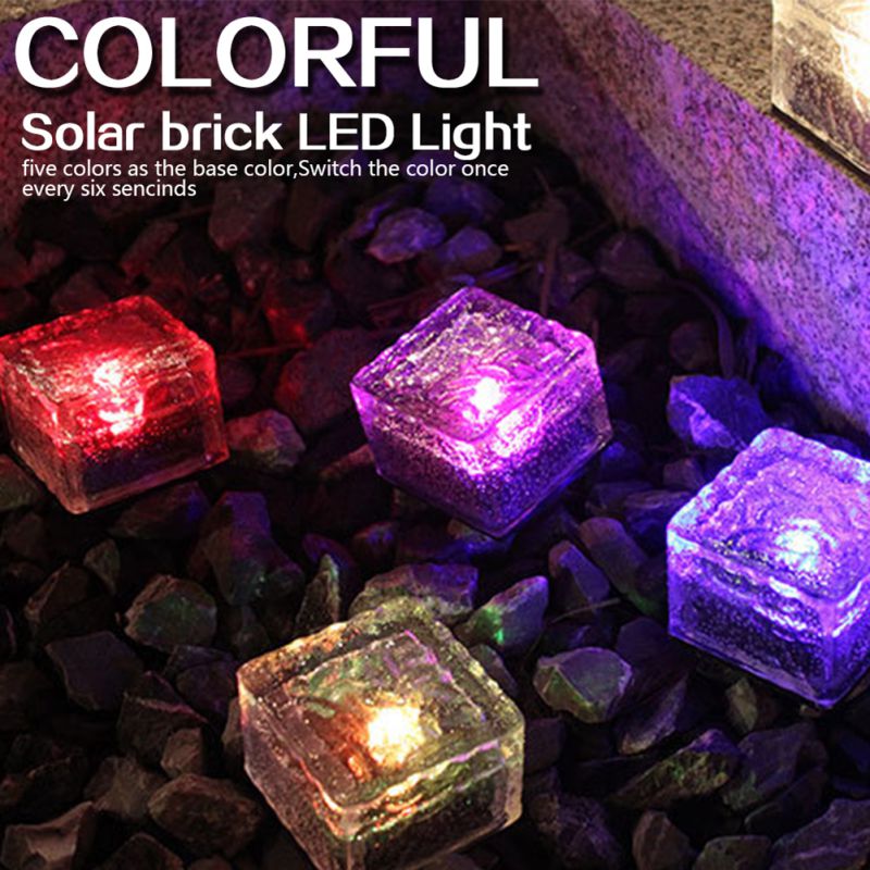 Solar Light Solar Ice Cube Licht Baksteen Rock Licht Frosted Glas Landschap Outdoor Decoratie Tuin Straat Licht