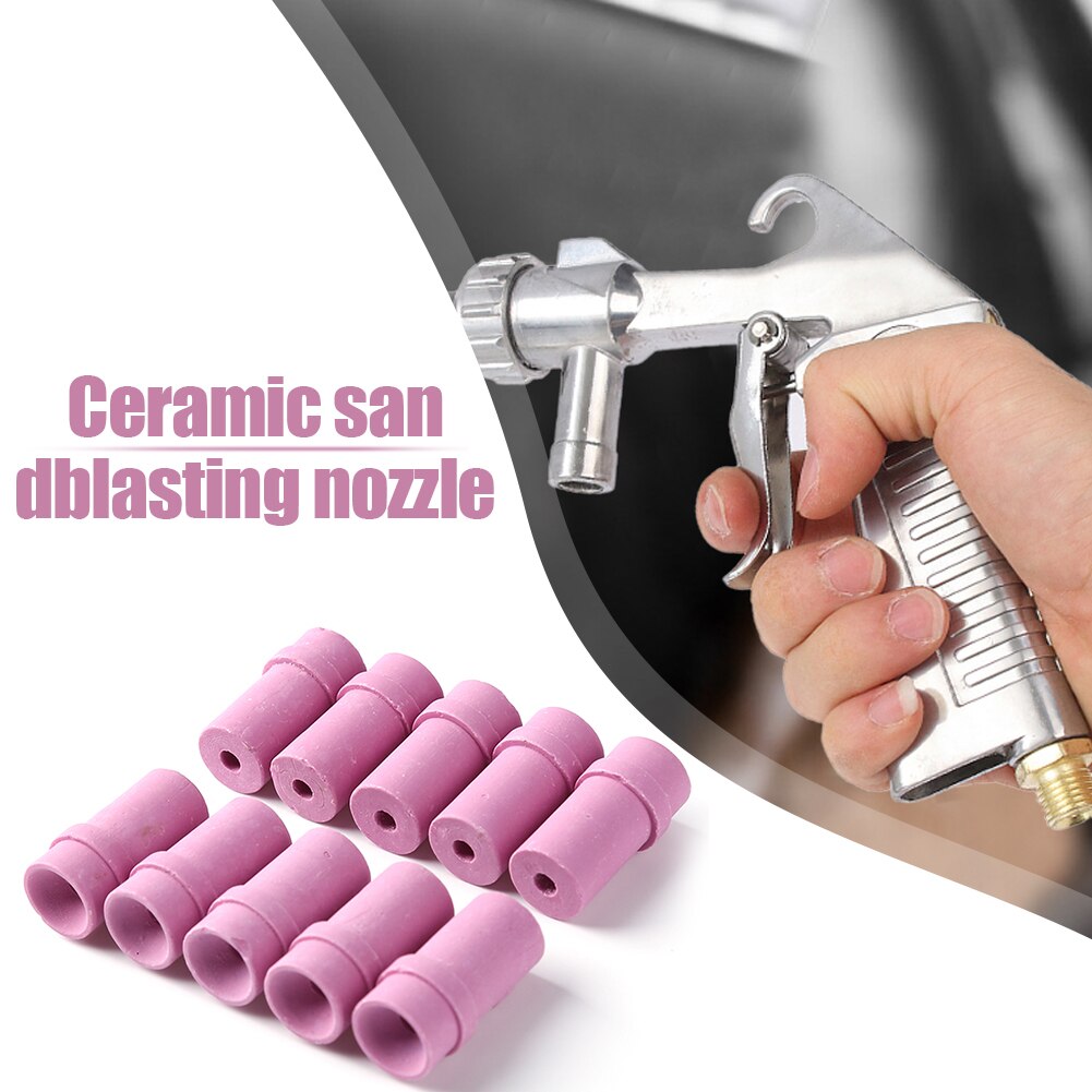 10pcs Ceramic Sandblast Nozzle Air Sandblaster Tips Pneumatic Blasting Accessories Abrasive Blasting Sandblast Cabinet Tool