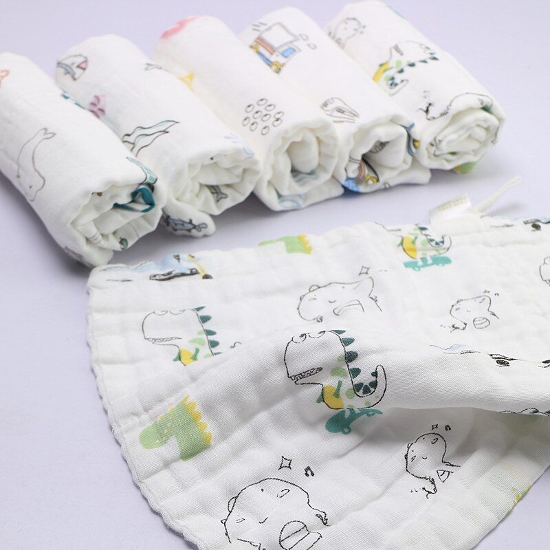 Babyhåndklæde muslin bomuld ansigtsvask lommetørklæde antibakteriel amning håndklæde spyt klud bærbar baby ting 50*30cm