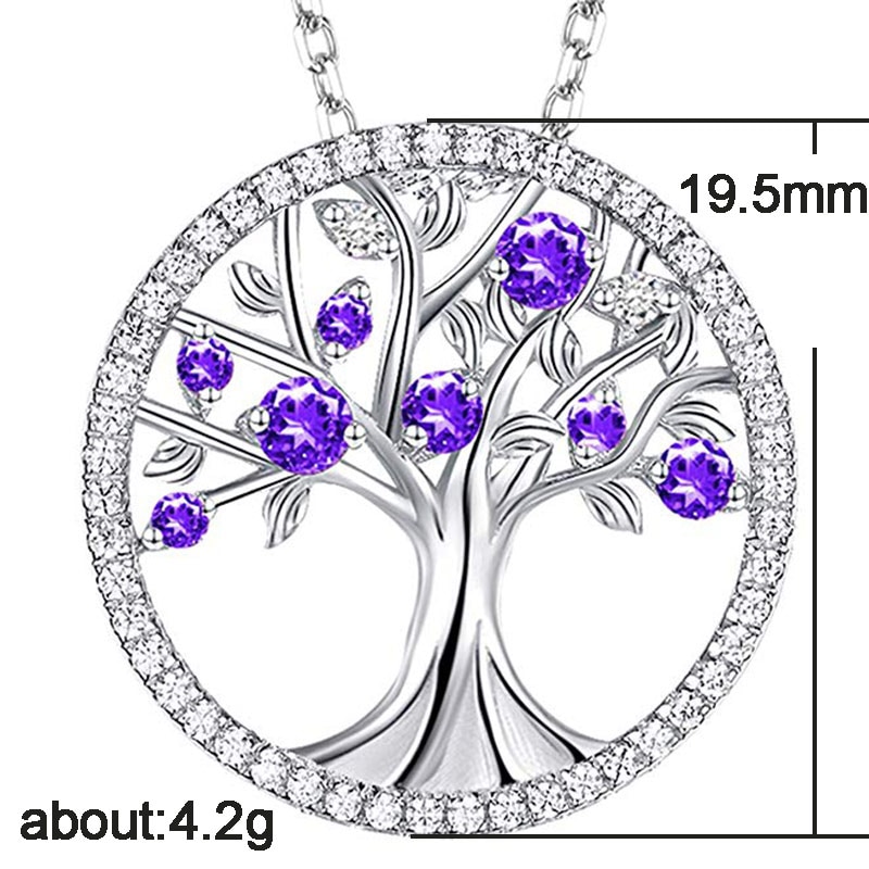 Huitan Delicato Albero Che Desiderano Collana Delle Donne Verde/viola di Pietra Regalo Di Compleanno di Alta Qualità Collana Pendent Gioelleria Raffinata E Alla Moda