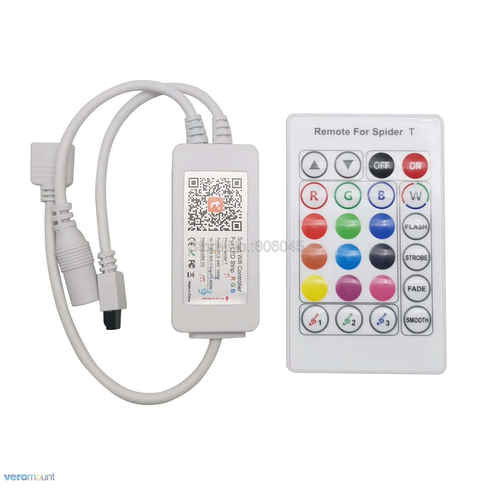 Tuya smart life rgb led strip wifi controller smartphone app kontroll spider t ir fjärrkontroll alexa google röststyrning 5-24v