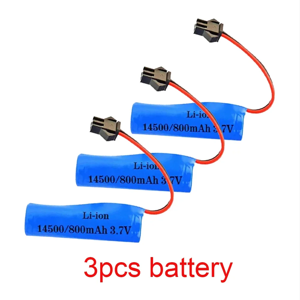 3.7V 800mah 14500 AA Batteria ricaricabile per giocattoli telecomandati Elicottero auto Treno Moto Batterie per auto giocattolo con spina SM: Oro