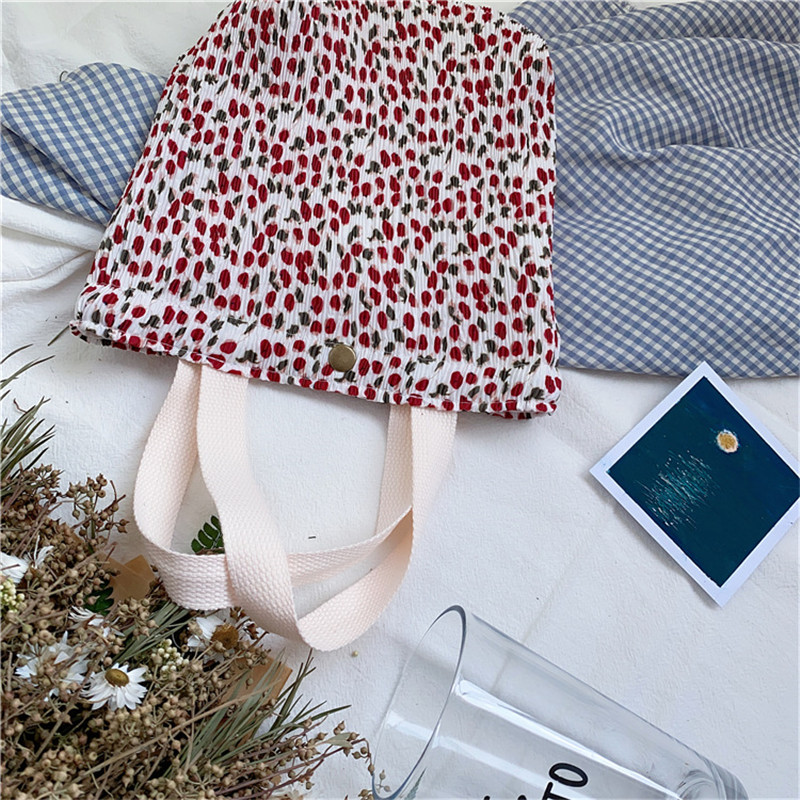 Mini bolsa de tela fresca portátil para mujer, bolso de mano con estampado de arrugas, enfriador térmico aislado, Bento, fiambrera, Tote, almacenamiento de Picnic