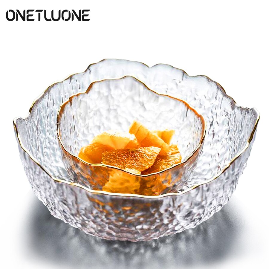 Glass Salad Bowl Tableware Fruit Vegetables Bowl Irregular Shape Phnom Penh Glass Bowl Kitchen Dinnerware