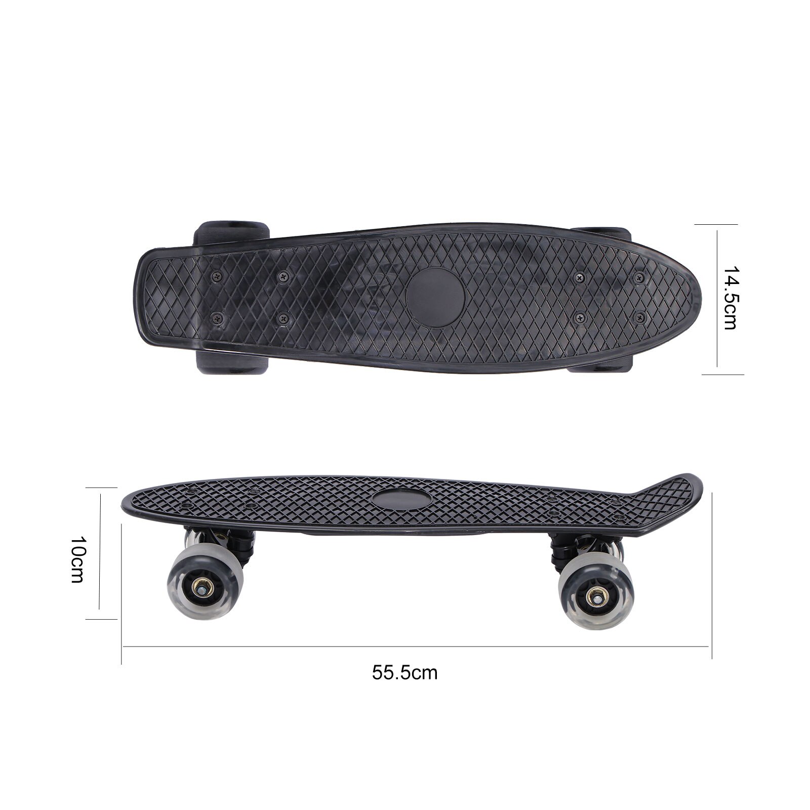 Vis Board Mini Cruiser Skateboard Kinderen Scooter Longboard Skate Boards Retro Board Wiel Truck Lagers Knipperende Grote Wiel