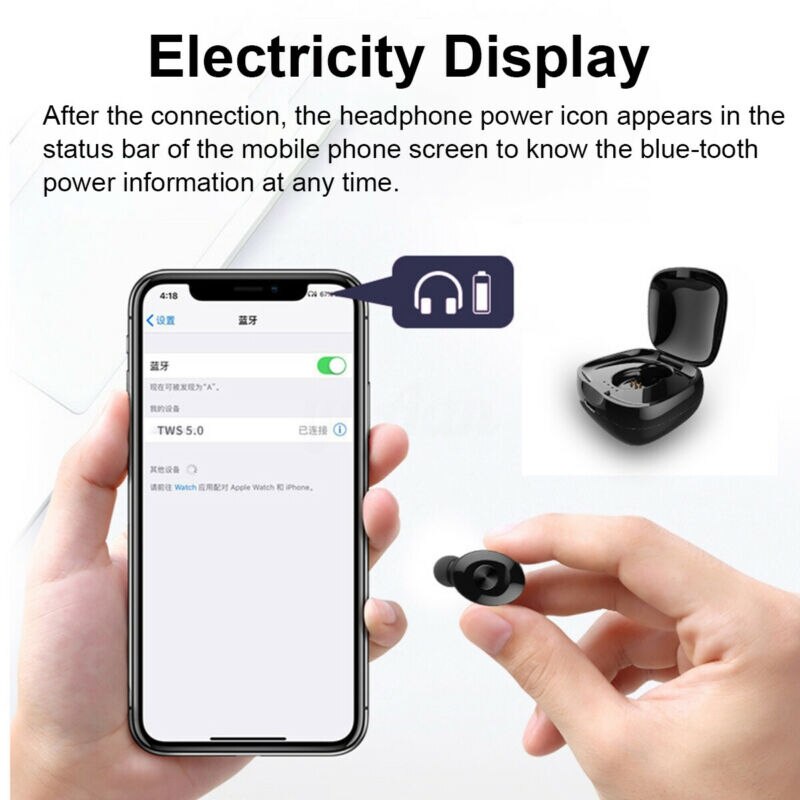 Tragbare Bluetooth 5,0 Wireless Kopfhörer Stereo In-Ear Sport Earbuds XG-12 IPX5 Wasserdichte Mini Headset Mit Lade Fall