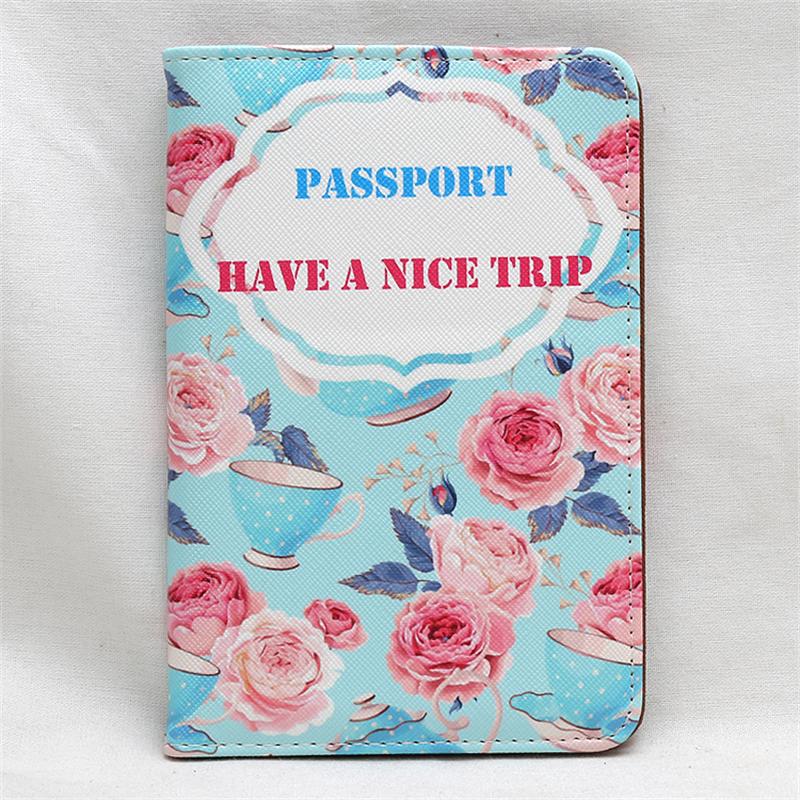 Mcneely peach blossom kvinner passdeksel rosa skinn passholder med kortholder jente pass etui porte carte: Mørk grå
