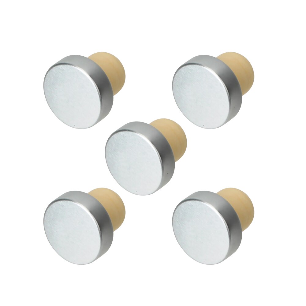Tapón de corcho de goma en forma de T para vino, tapa de botella, suministros de barra de cocina, herramientas de Bar, tapón de sellado de botella, 5 unids/lote: Plata