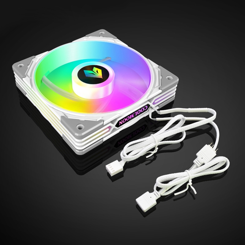 ARGB LED 120mm Case Fan,Quiet Edition High Airflow Adjustable Color LED Case Fan: White