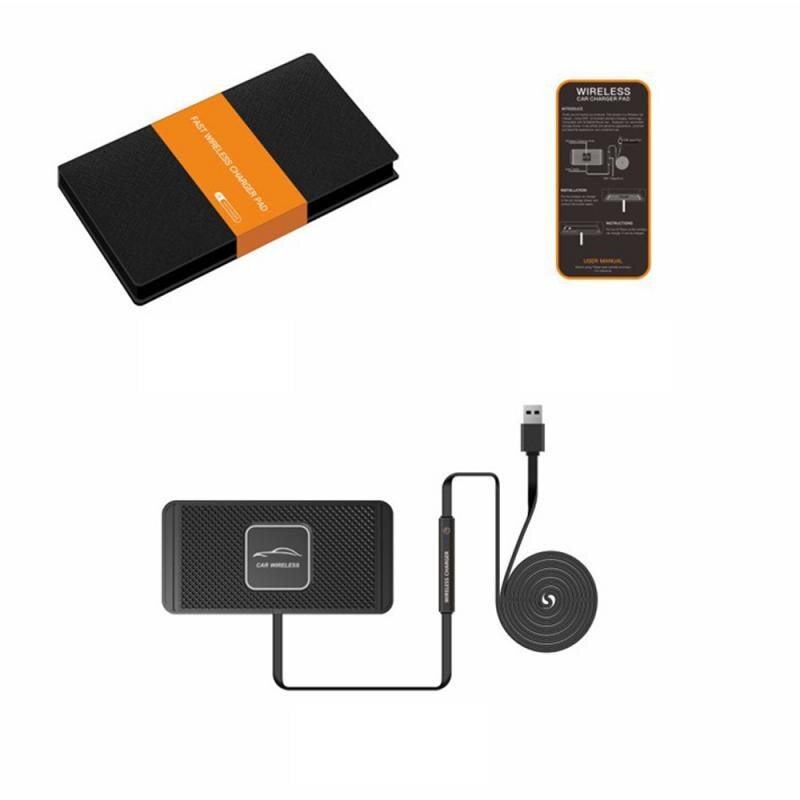 Universal Car Qi Draadloze Oplader Siliconen Pad Cradle Stand Dock 10W Draadloze Snel Opladen Voor Android Ios Smartphone Accessoire