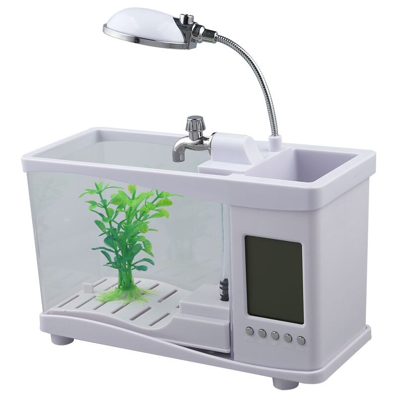 USB Mobile Mini Electronic Desktop Fish tank White