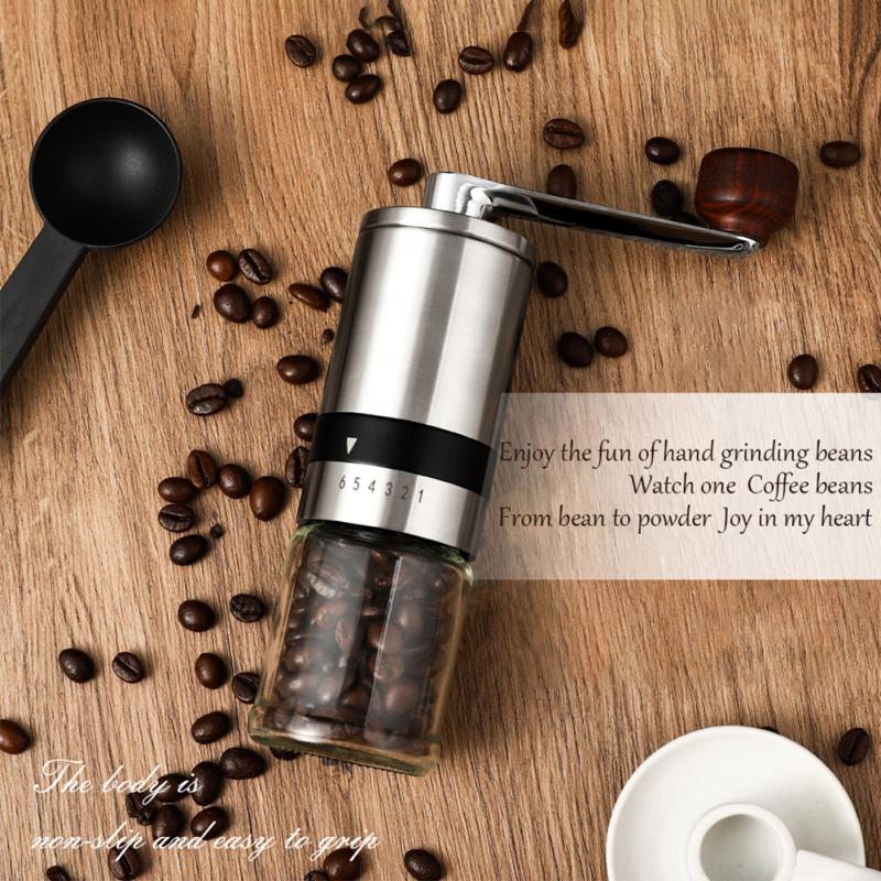 6-level Manual Coffee Grinder Portable Hand Grinder Mill Adjustable Grinding Machine Home Office Coffeeware