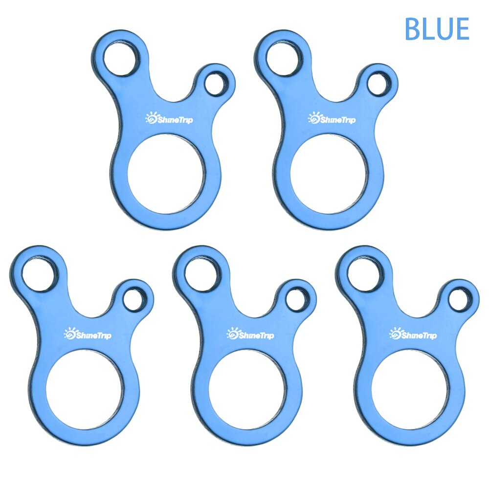 Hebilla de cuerda ajustable para tienda de campaña, Tensor de cuerda de 5 piezas, estilo Caracol, con nudo rápido, para acampar al aire libre y senderismo: blue