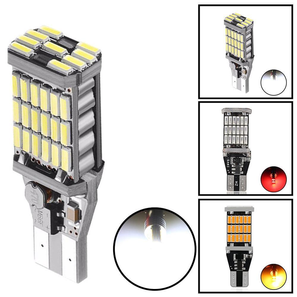 1Pcs T15 921 W16W 45 Smd 4014 Led Auto Extra Lamp Canbus Geen Fout Reverse Lights Auto Dagrijverlichting licht Wit Dc 12V 2X