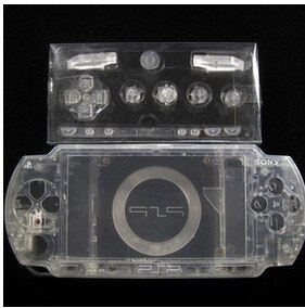 Wit Kleur Volledige Behuizing Shell Cover Case Vervanging voor PSP1000 PSP 1000 Game Console met Knoppen Set: duidelijke