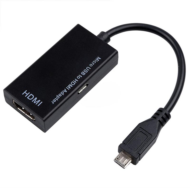 5-pin micro-USB Male Micro USB To HDMI HD Cable Converter Adapter For PC Laptop TV TV-Box And VGA Output Devices R20: Default Title