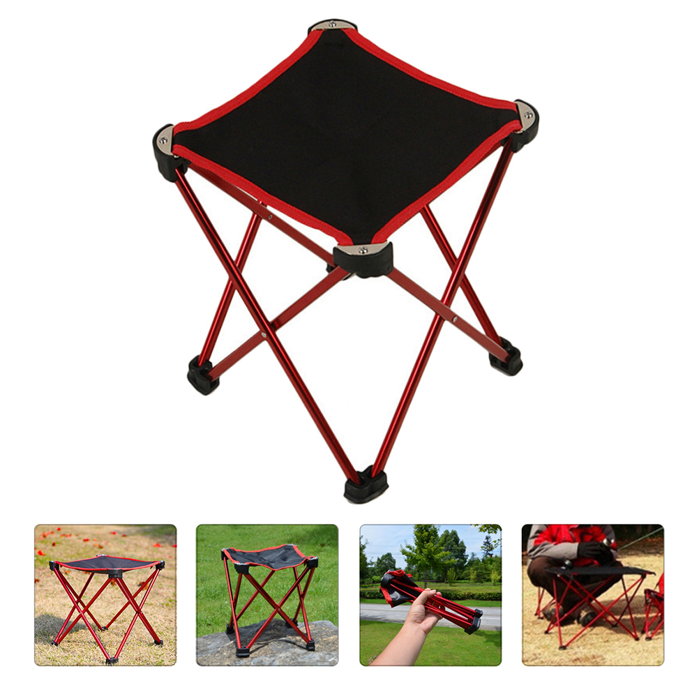 1 Pc Collapsible Camping Chair Folding Chair Stylish Fishing Stool (Red,): Default Title
