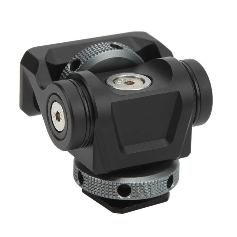 Shoe Adjustable Monitor Holder Mount Camera Pan 360 Degree Tilt 140 Degree with 1/4in Mounting Hole for Monitor