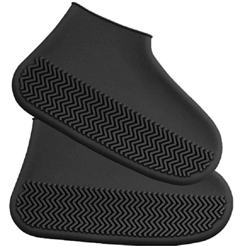 Silicone Rain Boots Cover Waterproof Cotton Pad Non-Slip Wear-Resistant Outdoor Pocket Shoe Cover: F