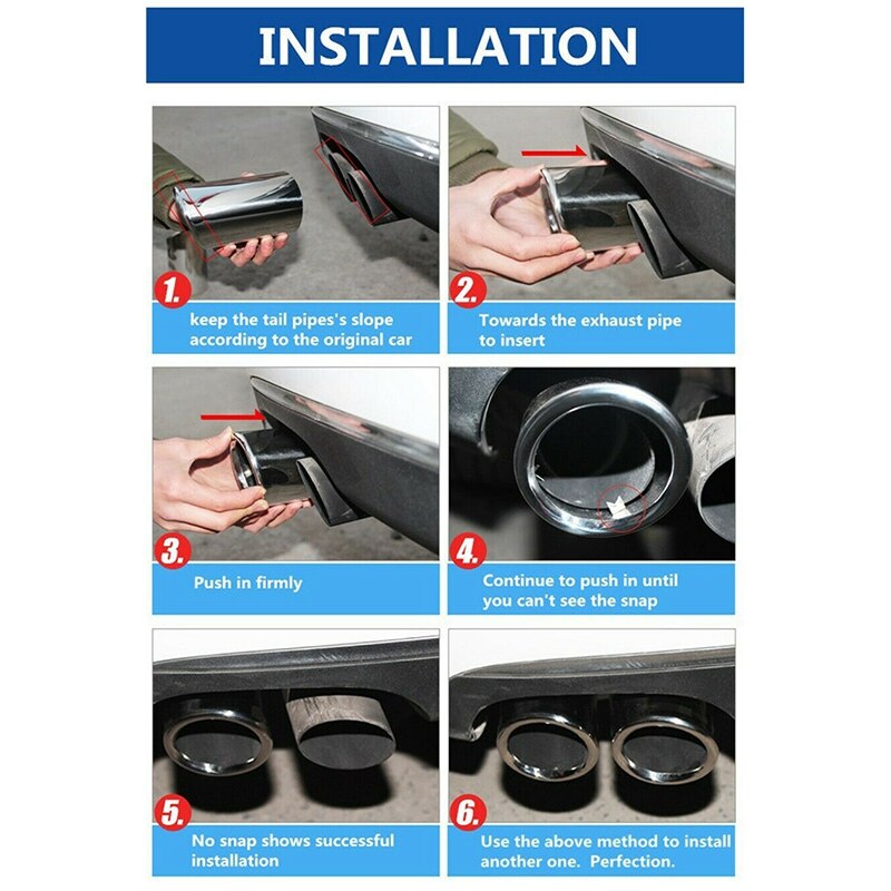2X Titanium Zwarte Auto Uitlaatpijpen Staart Tips Voor Bmw E90 E92 325 328I 3 Serie