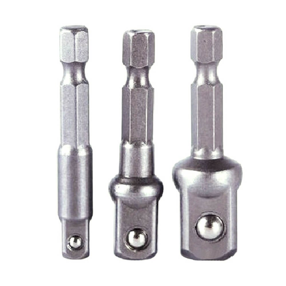 Juego de llaves de vástago hexagonal para taladro eléctrico, 3 uds., taladro para enchufes, adaptador de extensión de broca, 1/4, 3/8, 1/2: 3pc50mm