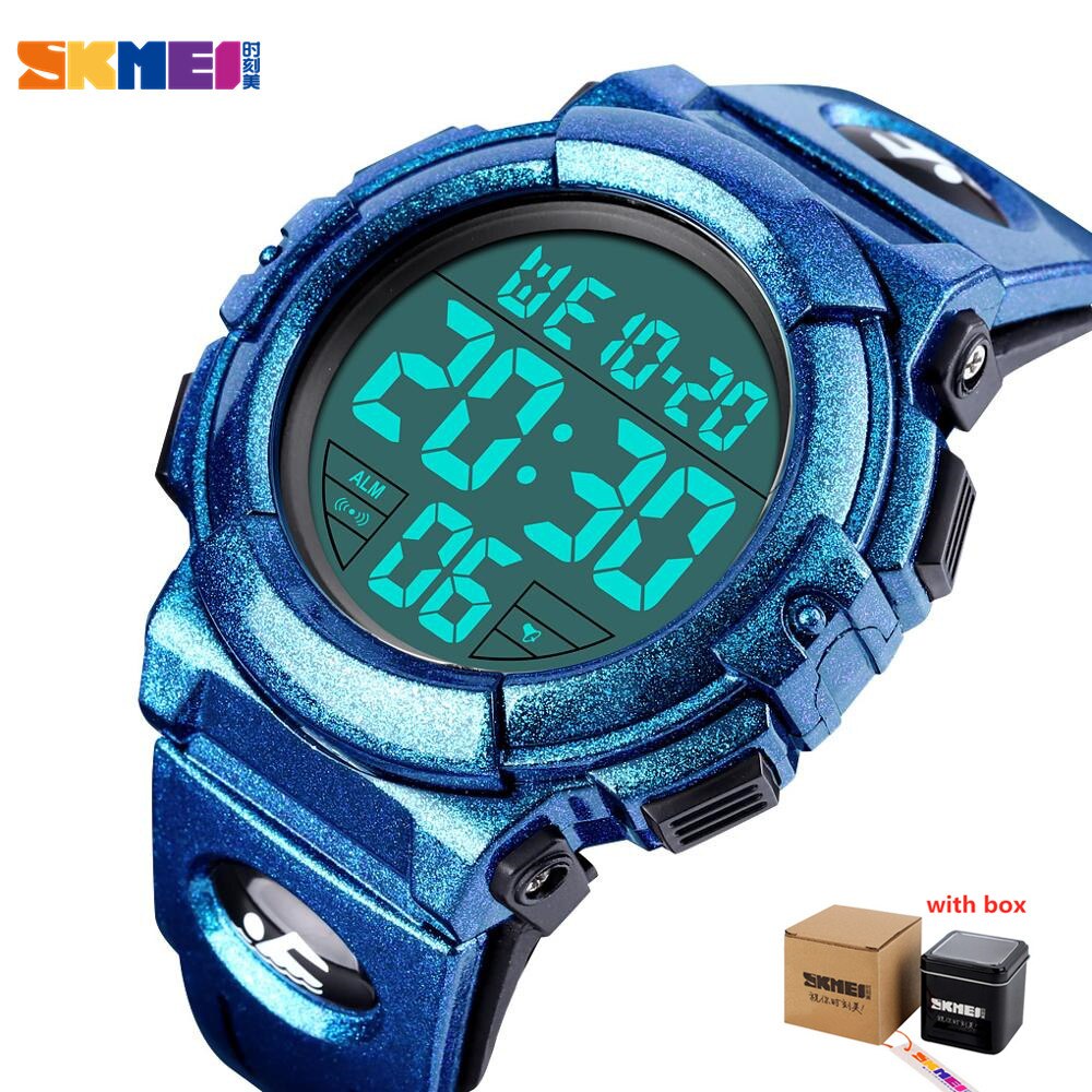 SKMEI Chrono Men Watch Top Luxury Brand Sport Watch Electronic Digital Male Wrist Clock Man 50M Waterproof Men's Watches 1258: purple 2 with box