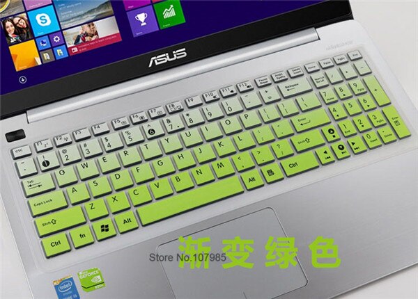 Cubierta protectora de silicona para teclado de portátil de 15,6 pulgadas, para Asus X555Q, X555Y, X555YI7310, FX50, F540U, K550V, A556, FH5900: Gradualgreen