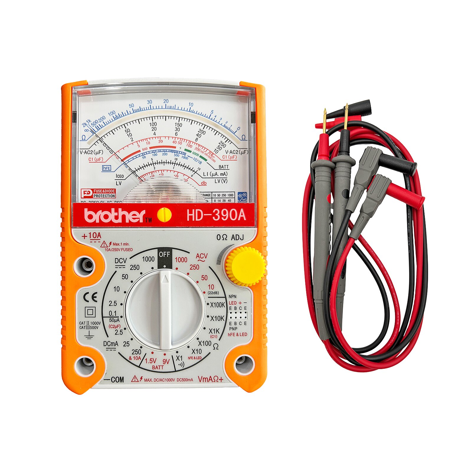 Brother HD-390A Analog Multimeter High Precision Mechanical Electrician Home Maintenance Pointer Multimeter 100K Resistance File