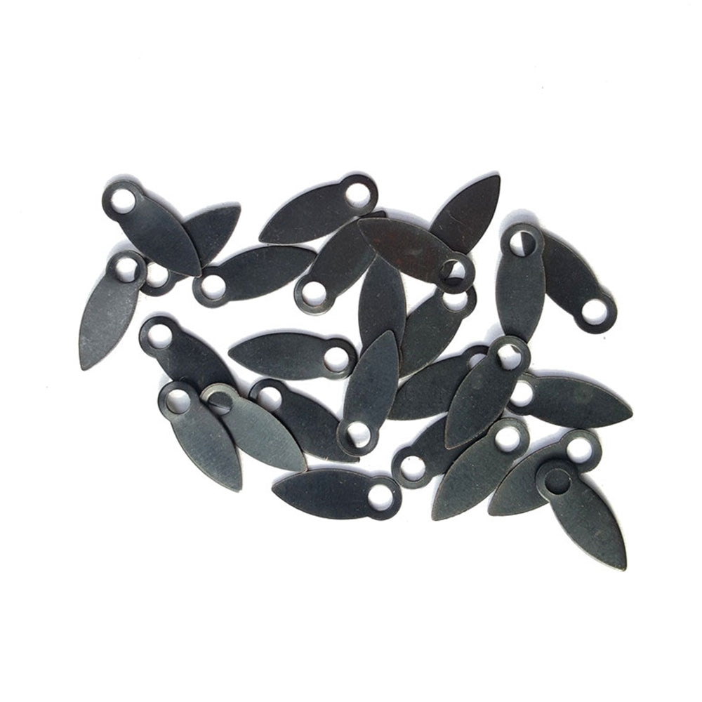 100 unids/bolsa de 17x7mm, hojas de Metal negras, decoración, clavos para álbum de recortes, cerraduras giratorias, botones, Marco, ganchos, accesorio de decoración para cuaderno