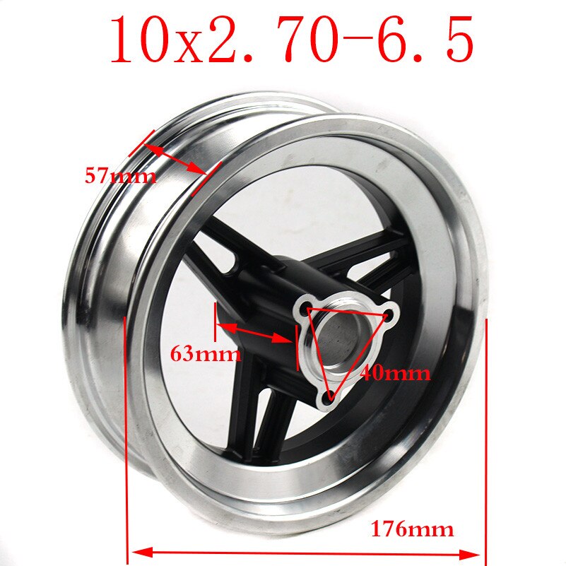 10 x 2.70-6.5 Wheel Hub for Balancing 2-wheel Scooter Electric Scooter 10 Inch Unicycle Hoverboard10*2.70-6.5