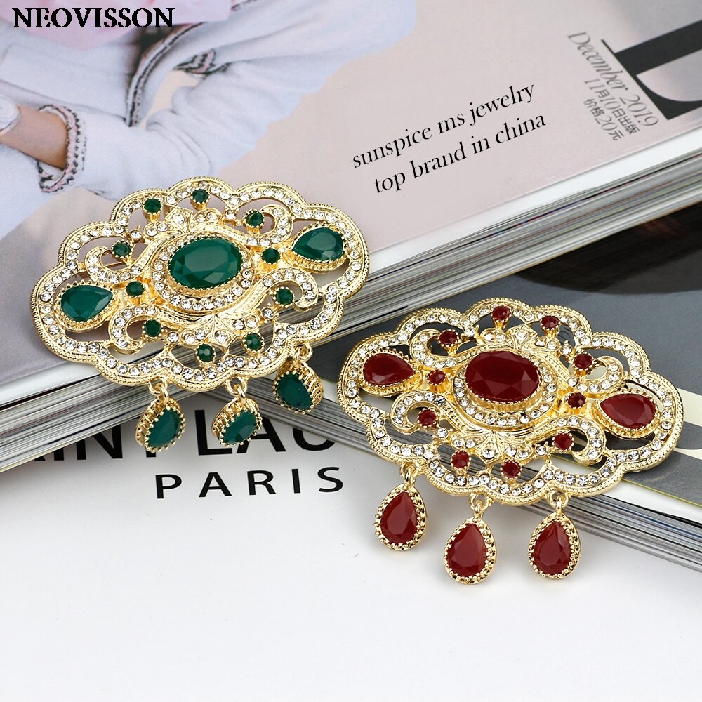 SUNSPICEMS Volle Strass Grau Kristall Blume Brosche Pins Böhmen Ethnische Bankett Schmuck Türkischen Hijab Schal Broschen Broschen