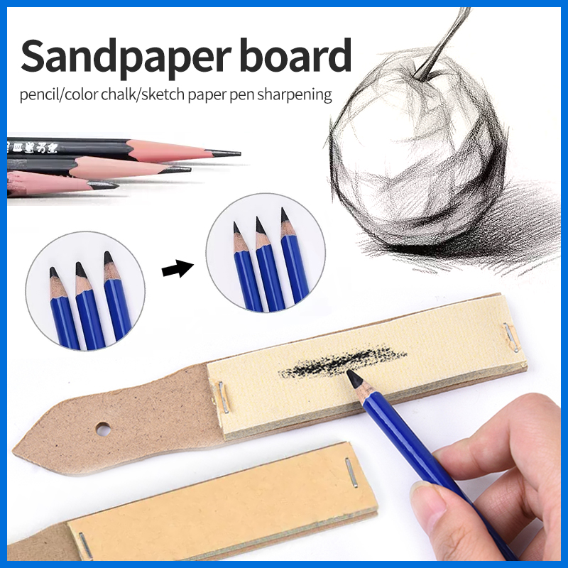 Tablero de papel de lija para lápiz de dibujo, juego de papel de lija para afilar lápiz de carbón para artistas, suministros de dibujo artístico