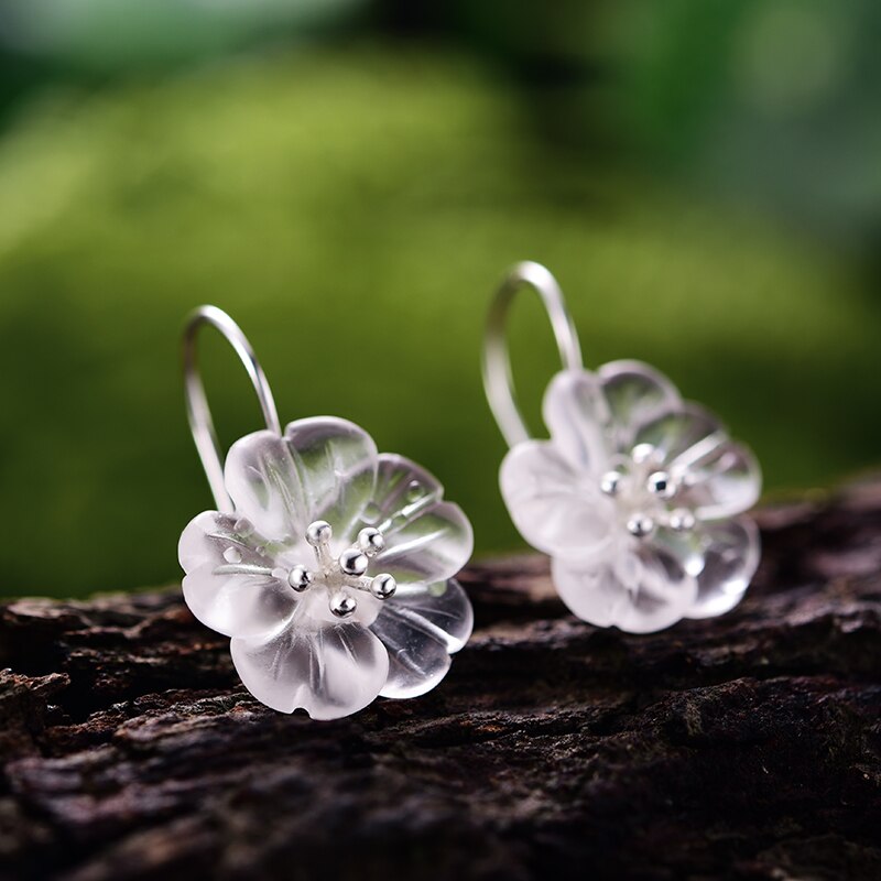 Lotus Fun Real 925 Sterling Silver Handmade Fine Jewelry Flower in the Rain Jewelry Set with Ring Earring Pendant Necklace