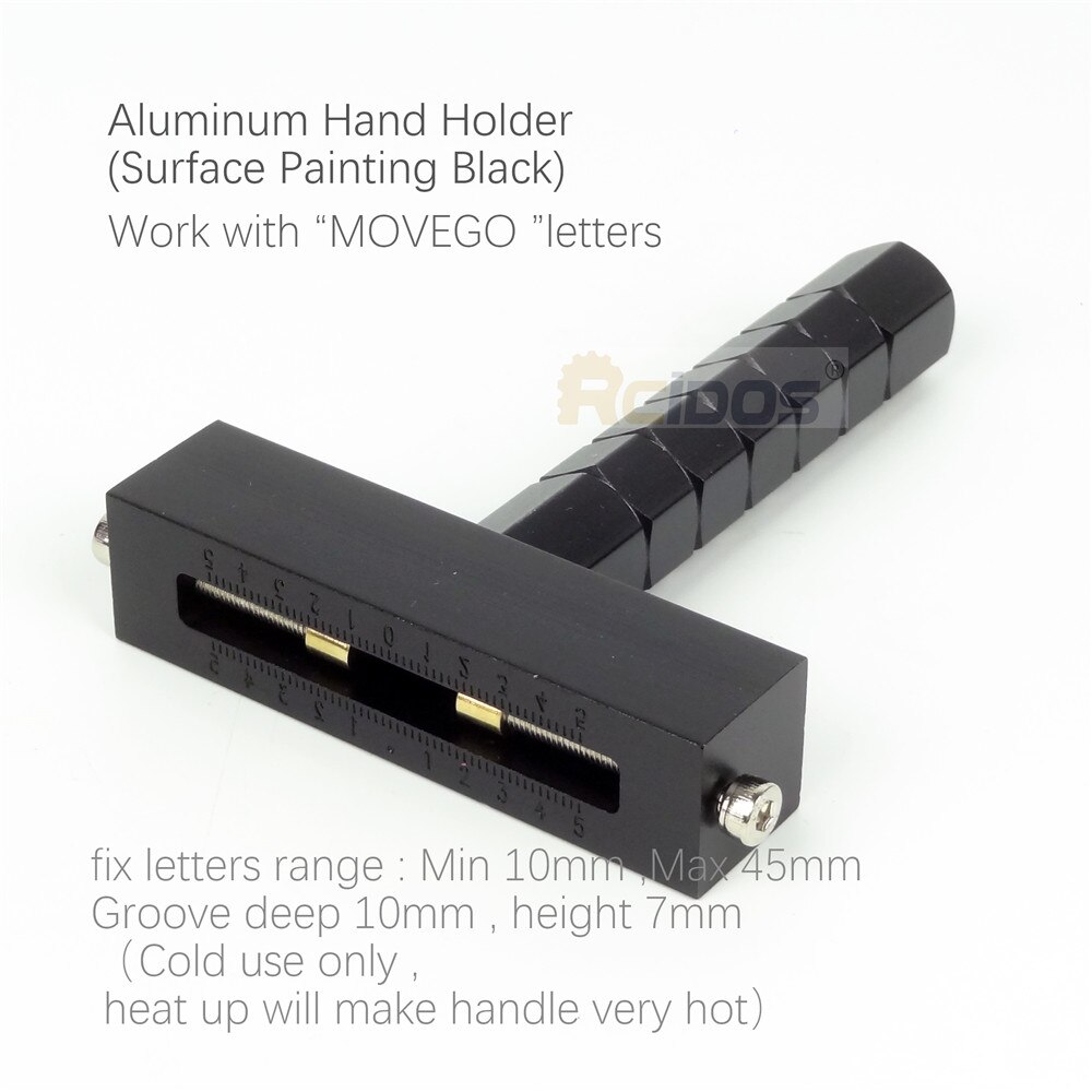 Rcidos Messing Letters Houder, Hand Hamer Stempel Flexibele Letters Armatuur, Fit Te Movego Letters: 5cm Aluminum Black-1