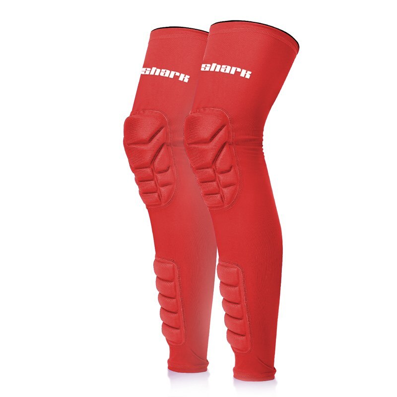 Rodilleras de compresión para hombre y mujer, rodilleras largas de baloncesto, panal de abeja, deportivas, para fútbol y gimnasio, 1 par: Red / XL