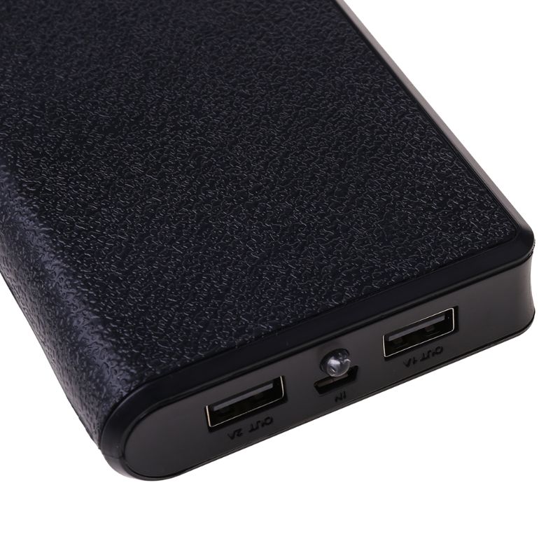 Dual USB Power Bank 6x 18650 External Backup Battery Charger Box Case For Phone