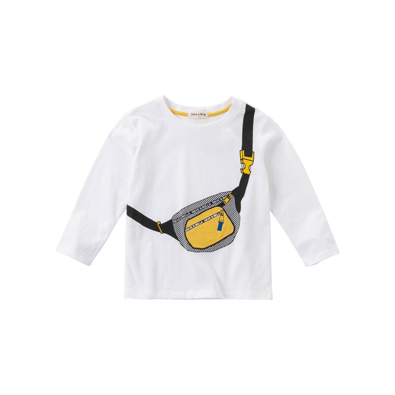 DKS15901 dave bella automne 5Y-13Y enfants vêtements enfants dessin animé impression T-shirt garçons t-shirts: 13Y (160cm)