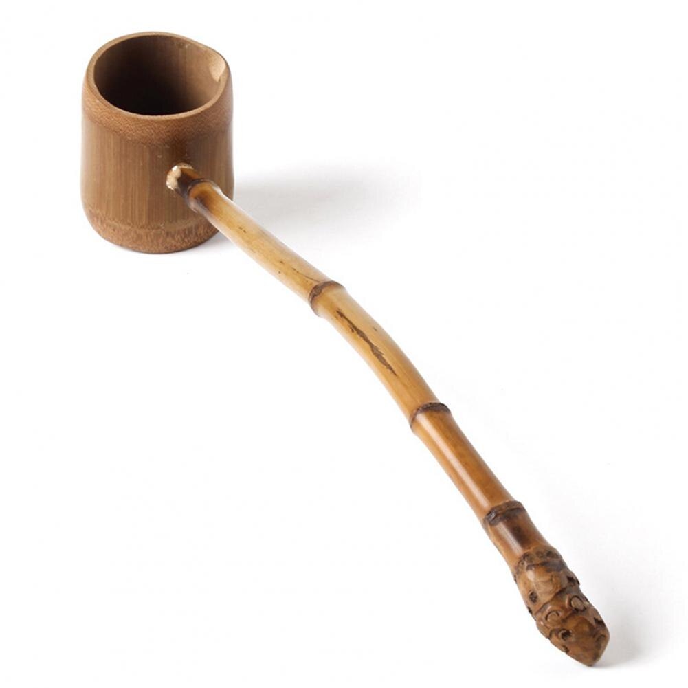 Water Ladle Natural Special Water Scoop Long-handled Bailer Carbonized Water Bamboo Spoon for Teahouse Water Bailer