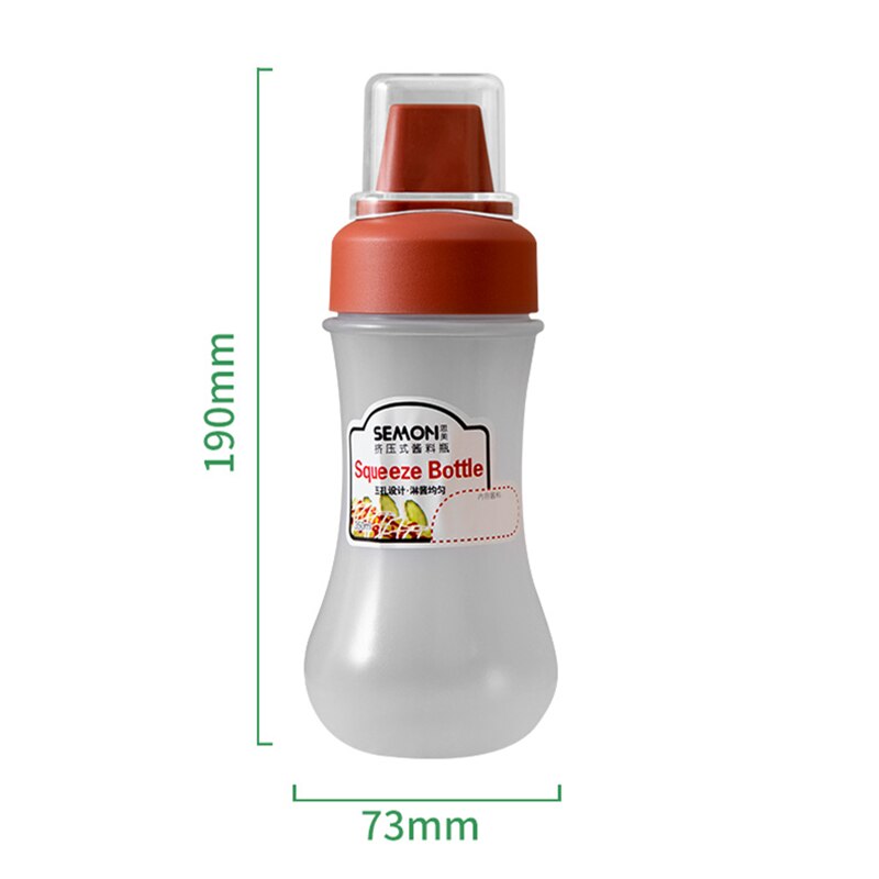 350ml saus klem flaske fem skrog plast ketchup flaske kjøkken krydder olivenolje flasker saus honning dispenser beholder