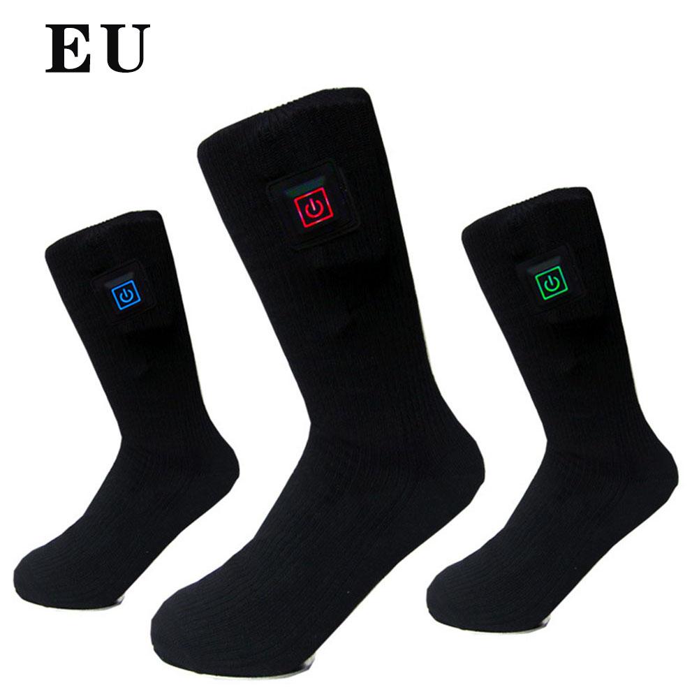 Wiederaufladbare Einstellbar Batterie Elektrische Heizung Socken Doppel Schicht Warme Socken 3,7 V 2200MAH Lithium-Batterie Upgrade Heizung Socken: EU