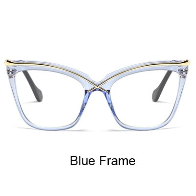 Ralferty Oversized Cat Eye Glasses Transparent Frame Women Retro Big Optical Eyeglasses Frames Clear Eyewear Accessories F92107