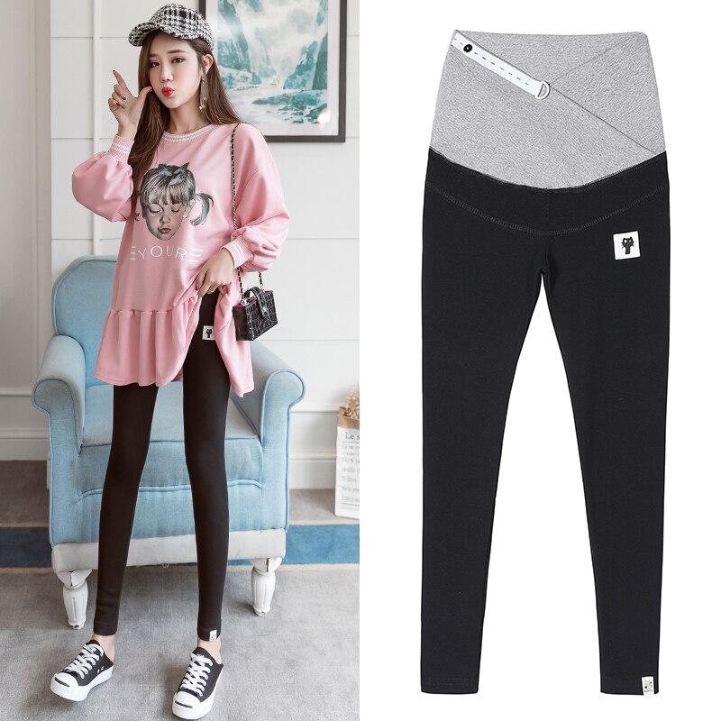Zwangere Vrouwen Lage Taille Gekruiste Buik Leggings Broek Katoen Effen Kleur Moeder Dragen Broek Zwangere Kleren 1608