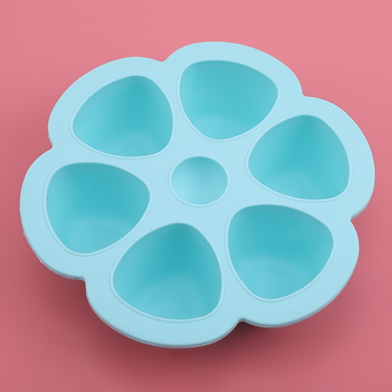 Baby Food Container Silicone Baby Flower Plaid Fruit Breast Milk Storage Box Baby Food Supplement Tray For Food: blue