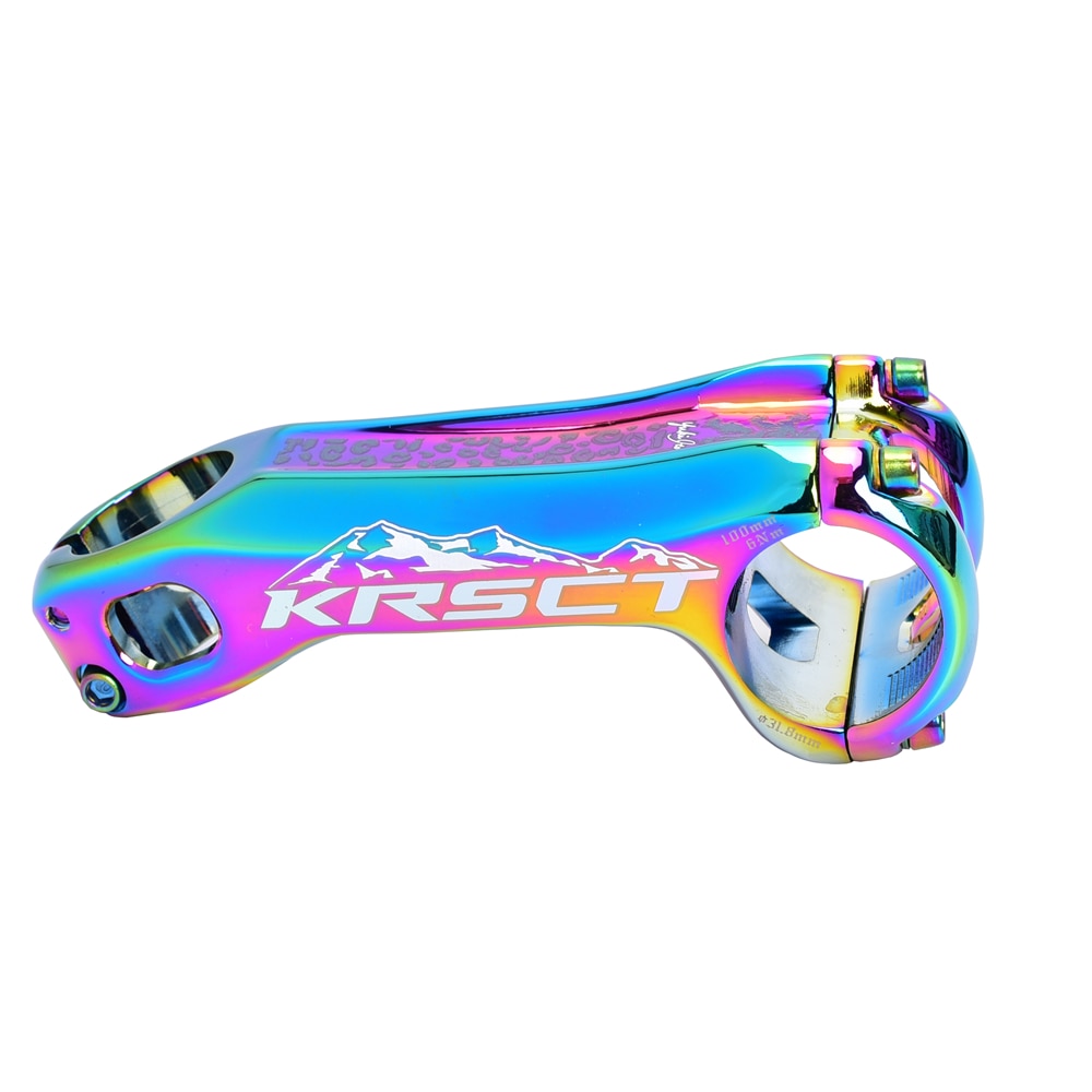 KRSCT CNC Colorful bicycle stem road mountain bike stem mtb 20 degree 28.6*31.8mm 80/90/100mm cycling bike parts Colorful