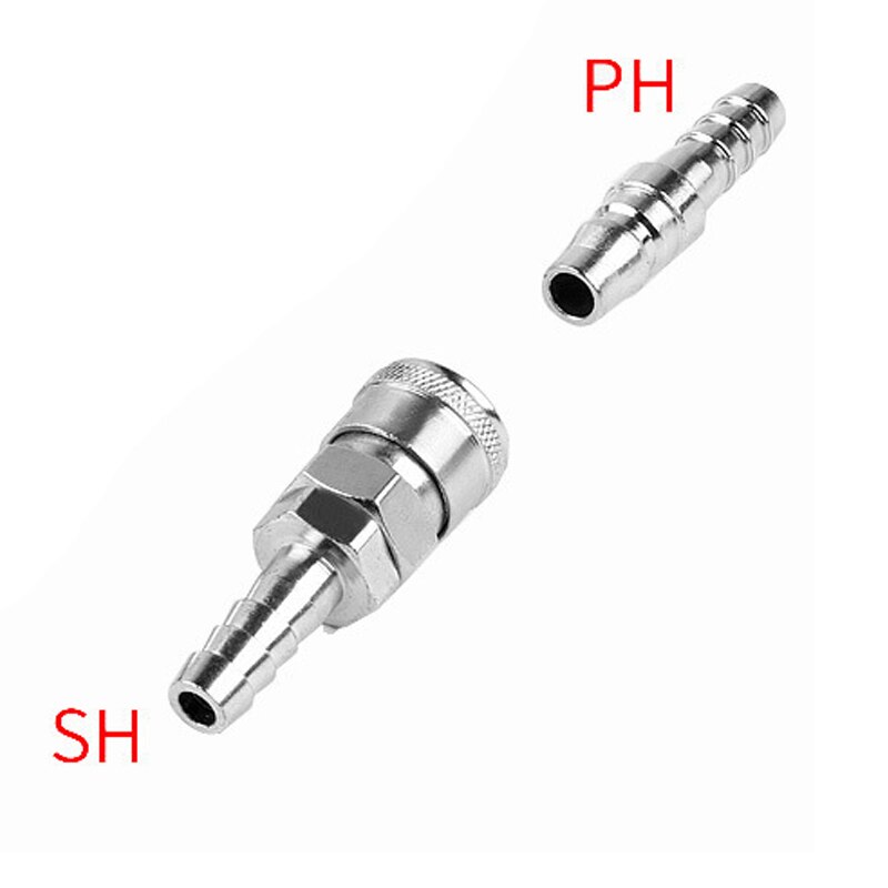 2PCS Iron Pneumatic Fitting Air Line Hose Compressor Connector Quick Release Coupler Air Line Fittings For 8mm Hose