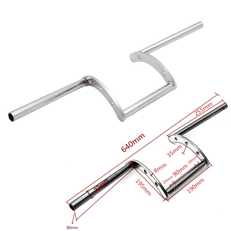 Universal Fit Chopper Café Racer Cruiser Bobber Tracker, manillar de motocicleta cromado de 7/8 "22mm, manillar de altura: Marrón