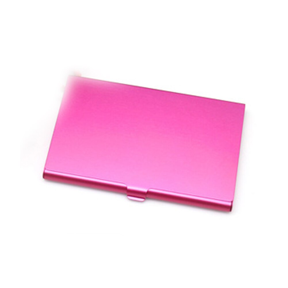 Mode Kaarthouder Aluminium Houder Box Cover Credit Visitekaartje Case Effen Kleur Metalen Doos Card Cover Wallet: Rose