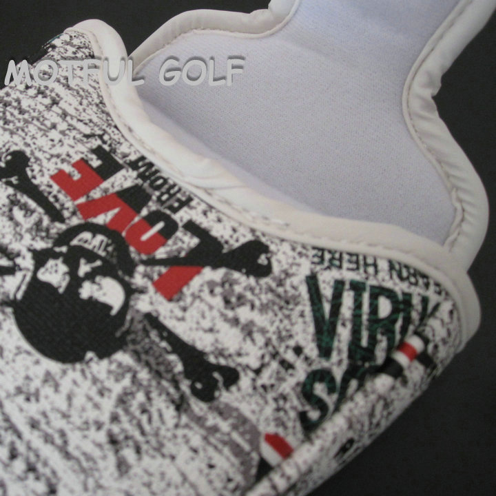 Semicircle Golf Putter Headcover Putters Head Cover PU Covers union jack SKULL printed cover half round