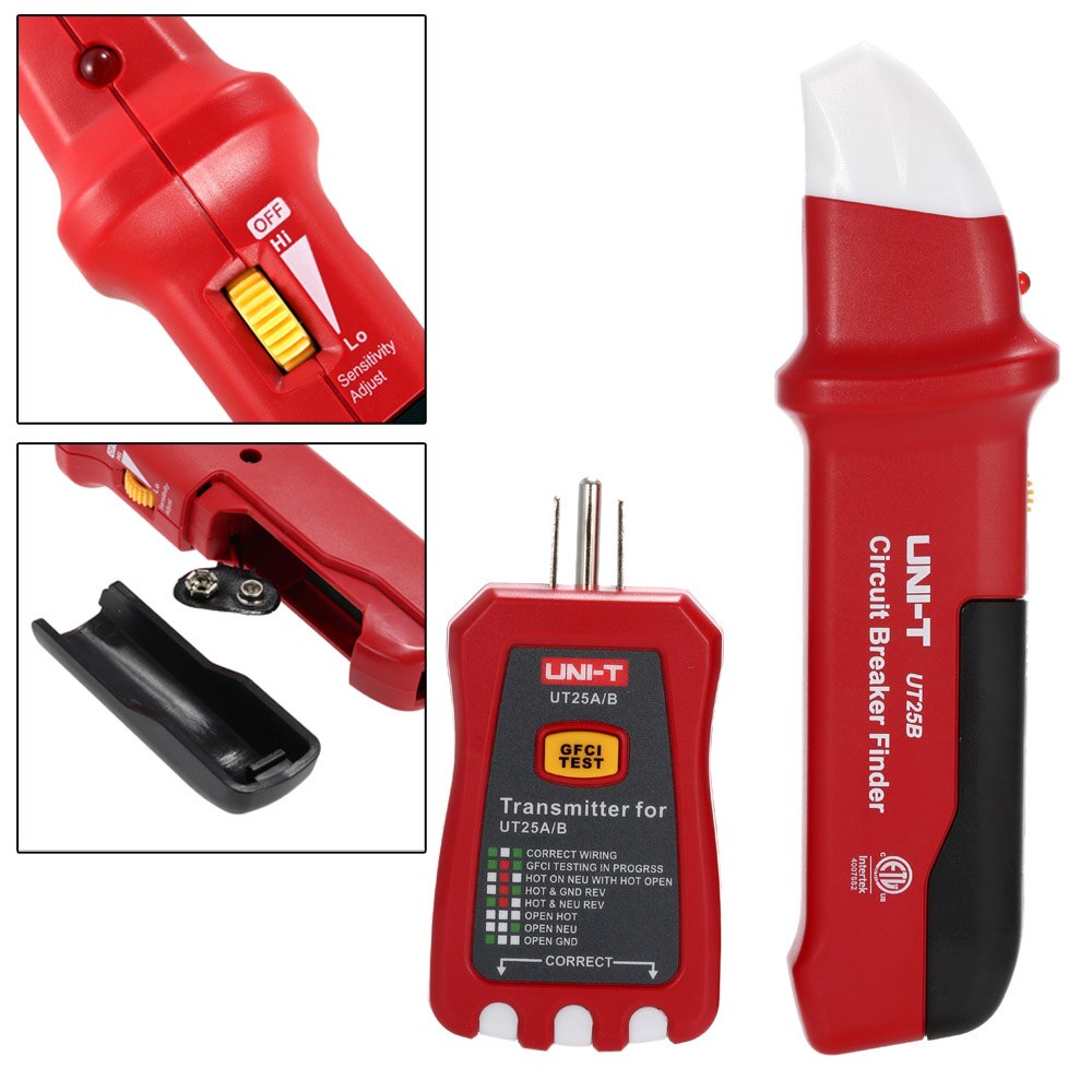 UNI-T UT25A Professionele Automatische Stroomonderbreker Finder Socket Tester Met Led Indicator Elektricien Diagnose-Tool