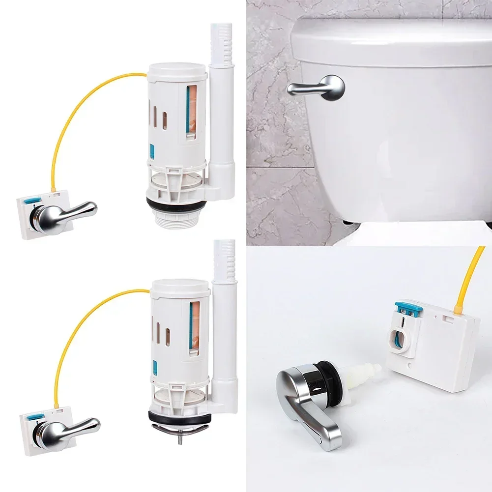 Toilet Cistern Flush Valve 2in Plastic Overflow Lever Operated Dual Flush Toilet Tank White Dual Flush Water-saving Valve